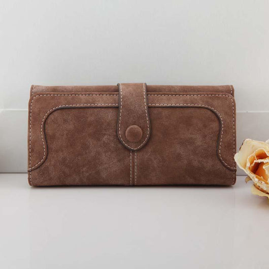 Billetera Larga Retro Coreana para Mujer con Costura Mate - Image 7