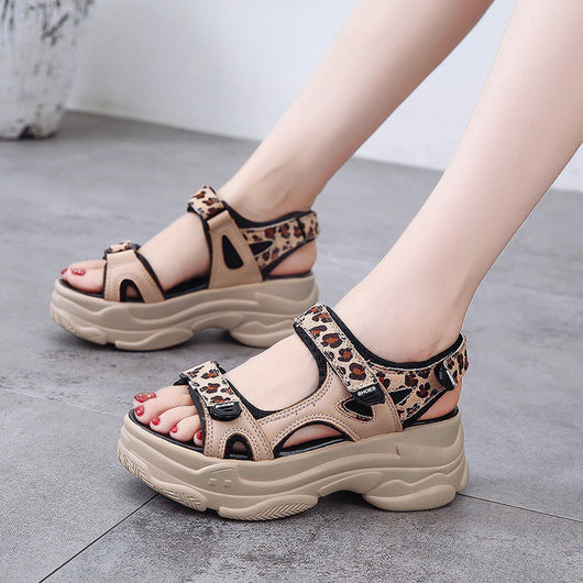 Sandalias Deportivas Estilo Hada con Estampado de Leopardo y Plataforma para Mujer - Image 3