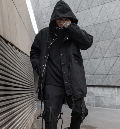 Abrigo Anorak Holgado Casual de Moda Oscura para Hombre - Image 3
