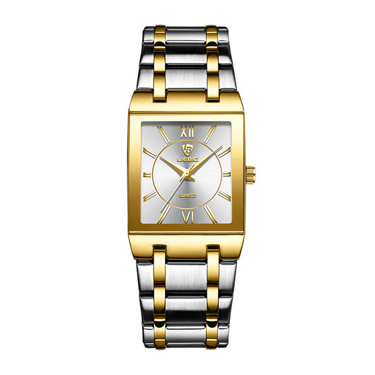 Reloj de Pareja Cuadrado Acero Inoxidable Estilo Ejecutivo - Image 8