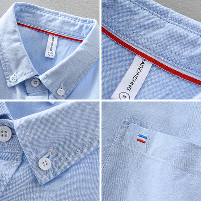 Camisa Oxford de Manga Larga para Hombre - Casual y Versátil - Image 4