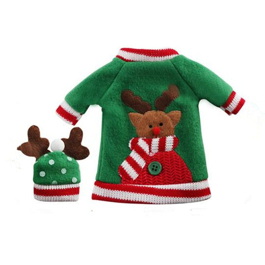 Set de Fundas Navideñas para Botellas de Vino con Bordado Cartoon - Image 9