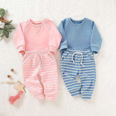 Conjunto de Pijama para Bebés Niños y Niñas - Sudadera y Pantalón Rayado (3-18 Meses) - Image 12