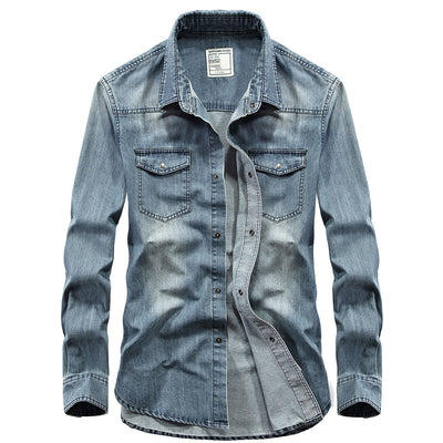 Camisa Vaquera Casual de Manga Larga para Hombre