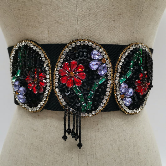 Vestido Negro con Brillantes Floral para Niña - Diseño Personalizado y Moderno - Image 5