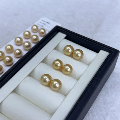 Aretes de Perla Dorada Nanyang Agua de Mar - Image 3