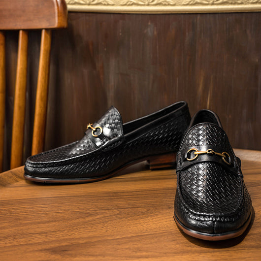 Mocasines de Cuero Tejido para Hombre - Zapatos Business Casual - Image 3