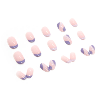 Puntas de Uñas Postizas Premium Púrpura con Textura Corrugada - Venta al Por Mayor - Image 8