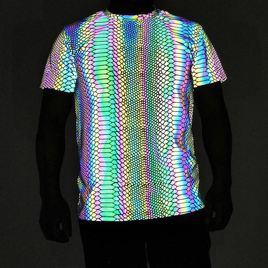 Camiseta Láser Reflectante Estampado Serpiente Colores Vibrantes - Image 11