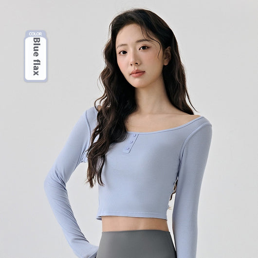 Top de Yoga Ajustado de Manga Larga - Diseño Reductivo para Fitness y Running - Image 4