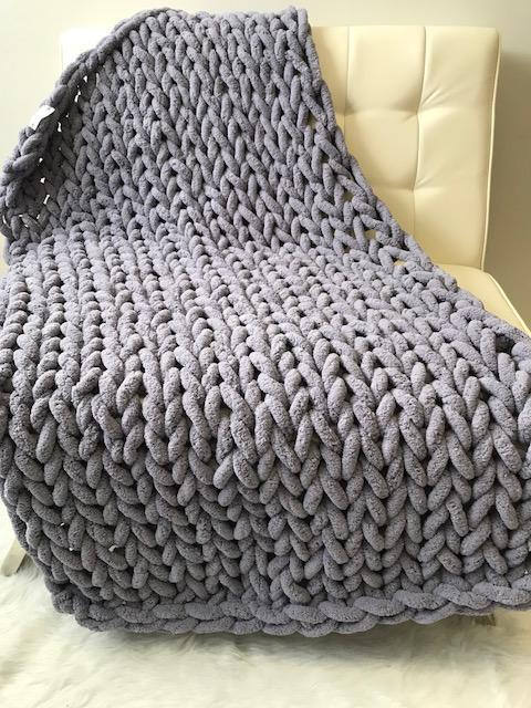 Manta de Lana Gruesa Tejida a Mano con Chenilla Artesanal - Image 10