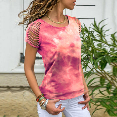 Playera Strapless Tie-Dye con Detalles Quemados para Mujer - Image 6