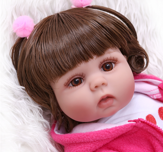 Muñeca Reborn Bebé de 49cm con Cabello Rizado y Cuerpo de Silicona Completa - Image 2