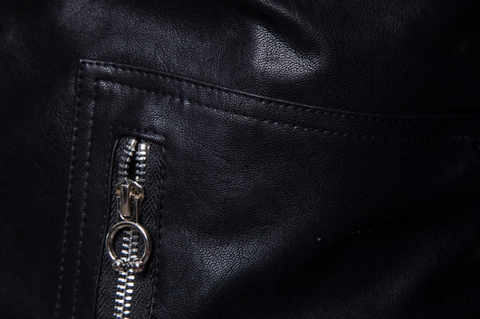 Chaqueta de Cuero para Motociclista con Múltiples Cierres - Image 14