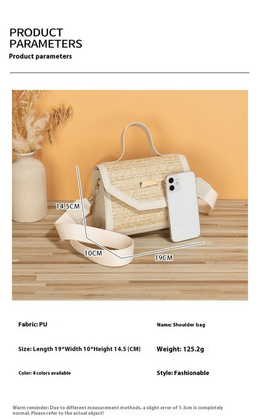 Bolsa Crossbody Cuadrada Pequeña con Lentejuelas Tejidas - Image 10