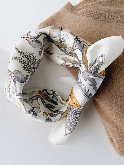 Pañuelo de Seda Estilo Europeo Vintage con Flores y Pájaros - Image 6