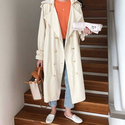 Abrigo Trench Coat Doble Botonadura - Corte Suelto y Ajustado - Image 12
