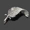 Sweet and full drill leaf brooch Plateado