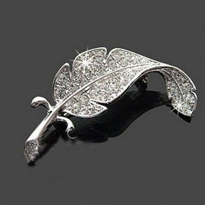 Broche de Hoja Calada Brillante