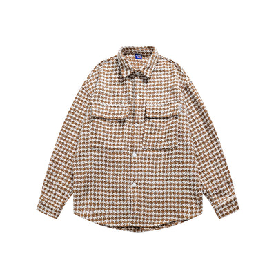 Camisa Cuadros Pájaro Americano - Abrigo Holgado y Versátil - Image 4