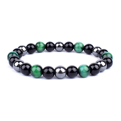 Pulsera de Piedras Tricolor con Ojo de Tigre y Mineral de Hierro - Image 6