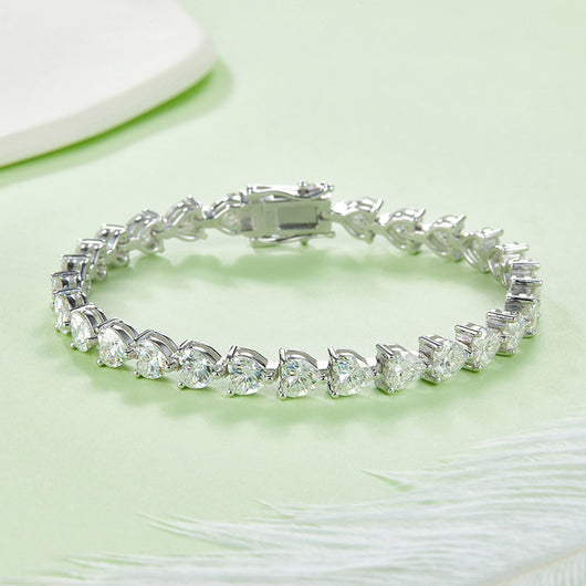 Pulsera de Plata 925 Baño de Platino 18k con Diamantes - Image 7