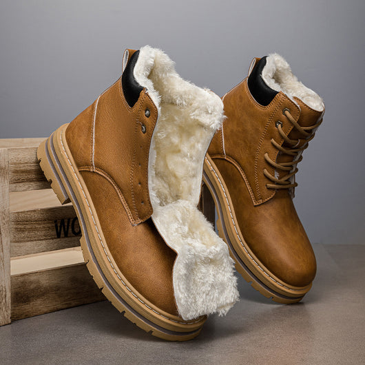 Botas Vaqueras Western para Hombre Invierno Cálidas Suela Gruesa Estilo Retro - Image 8