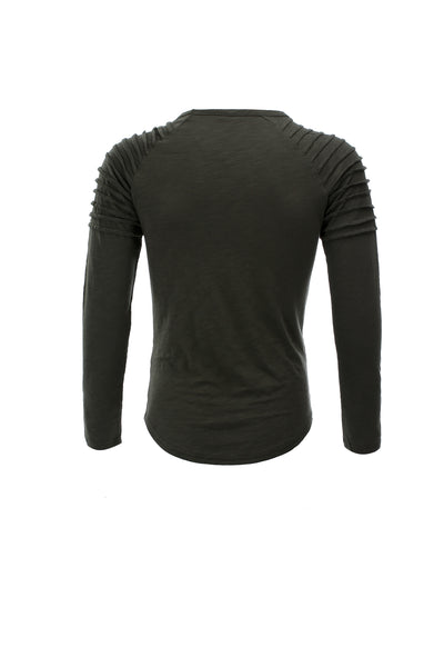 Camiseta Manga Larga Cuello Redondo Color Sólido - Image 3