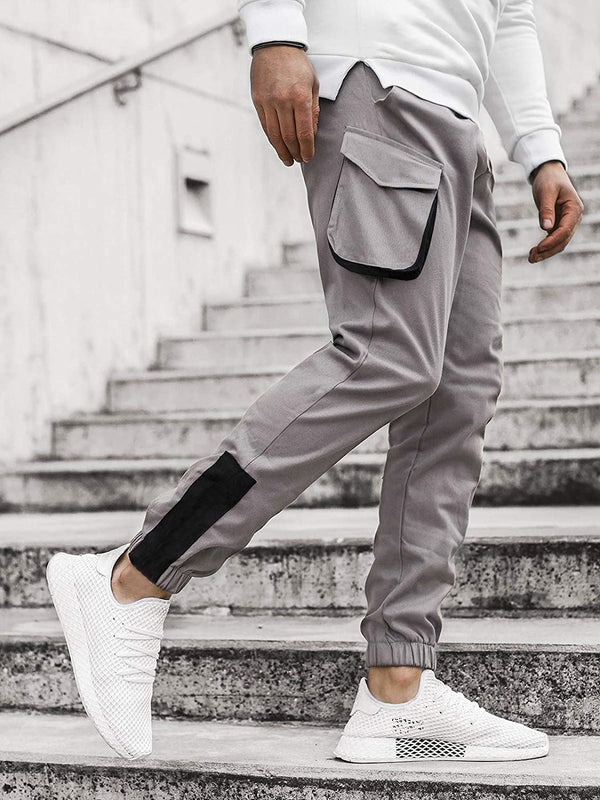 Pantalones Cargo Color Block con Bolsas Tridimensionales