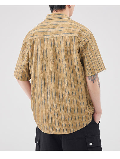 Camisa de Verano Seersucker a Rayas para Hombre - Image 18