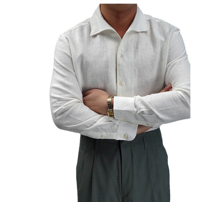 Camisa Ejecutiva de Lino Hombre - Cuello Clásico Manga Larga Transpirable - Image 6