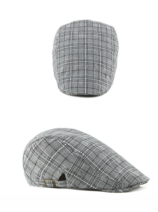 Gorra Estilo Británico Retro Pato Cuadrille para Hombre - Image 10