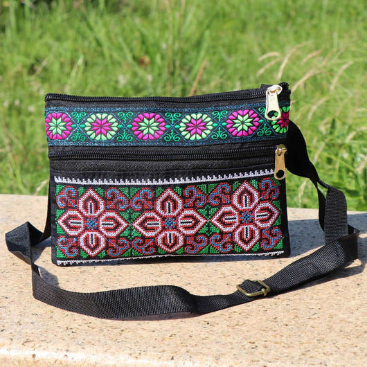 Bolsa Bandolera Doble Compartimento con Bordado Artesanal - Image 3