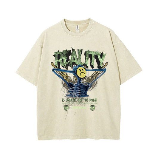 Camiseta Manga Corta con Estampado Calavera para Hombre - Image 10