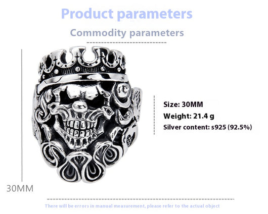 Anillo de Calavera en Plata Esterlina 925 para Hombre - Image 11