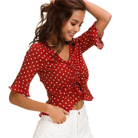 Camisa de Lunares con Cordón Ajustable - Image 6