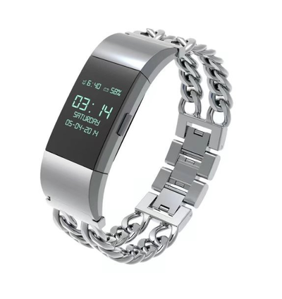 Correa Doble Cadena de Acero Inoxidable para Fitbit Charge 2