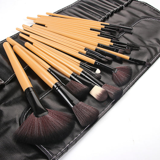 Set de 24 Brochas de Maquillaje Profesional con Mango de Madera Natural - Image 2