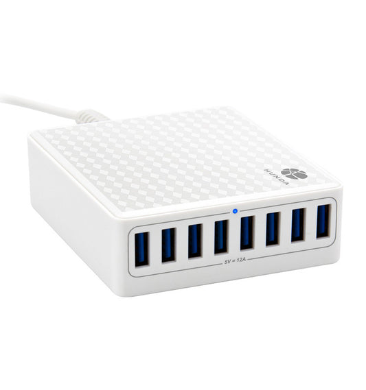 Cargador USB múltiple de 8 puertos para celulares y dispositivos