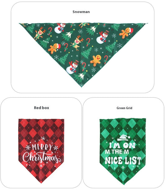Babero Triangular Navideño para Mascotas - Toalla Absorbente para Perros - Image 19