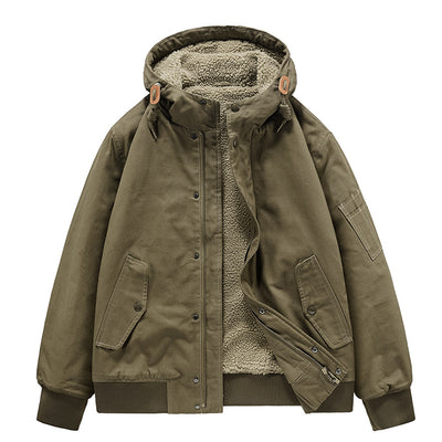 Abrigo de Algodón Cálido para Hombre con Cuello de Piel - Image 5
