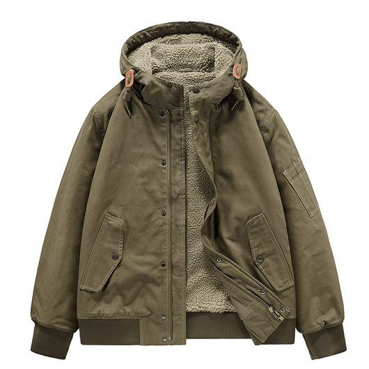 Abrigo de Algodón Cálido para Hombre con Cuello de Piel - Image 5