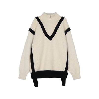 Suéter Tejido de Mohair para Hombre - Cuello Polo Suelto Invierno - Image 9