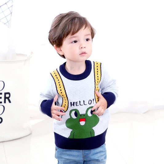 Suéter Tejido de Rana con Tirantes Ajustables para Niños