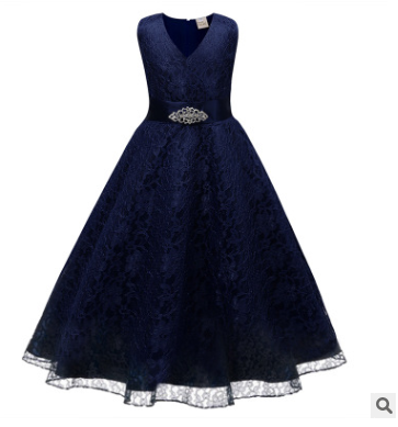 Vestido de Novia Infantil con Cinturón de Diamantes - Image 5