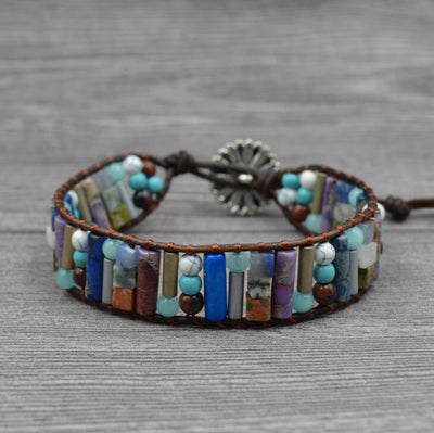 Pulsera Chakra de Piedras Naturales - Tejida en Cuero con Cuentas Multicolor - Image 16