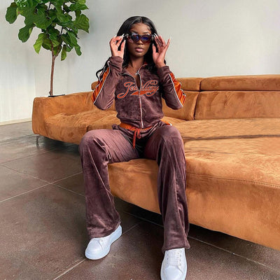 Conjunto de 2 Piezas: Blusa Manga Larga con Escote Descubierto y Pantalón - Image 3