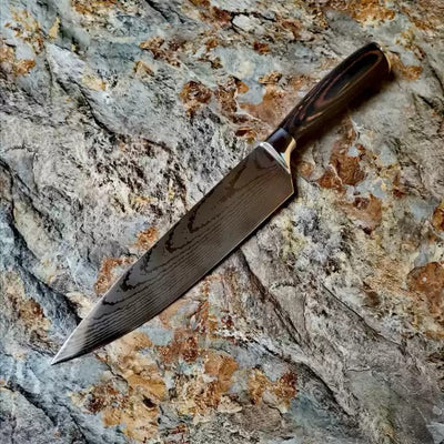 Cuchillo de Chef con Patrón de Damasco | Cuchillo de Cocina Japonés - Image 4