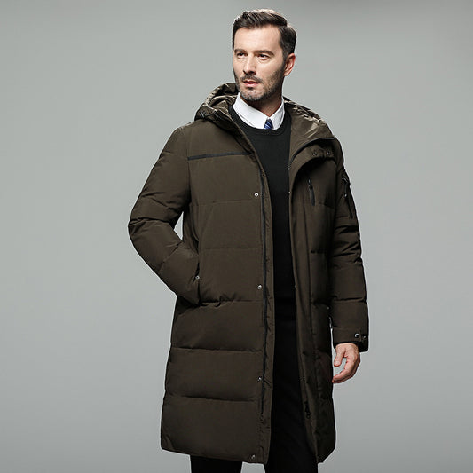 Parka Larga Acolchada de Plumas para Hombre