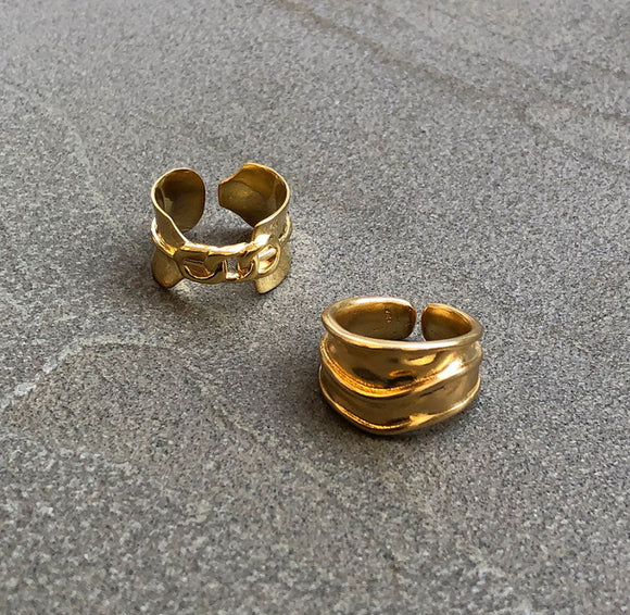 Anillo Geométrico Minimalista de Diseño Irregular para Mujer